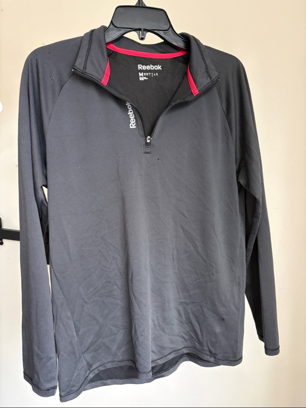 Reebok Black Long-Sleeve Quarter Zip